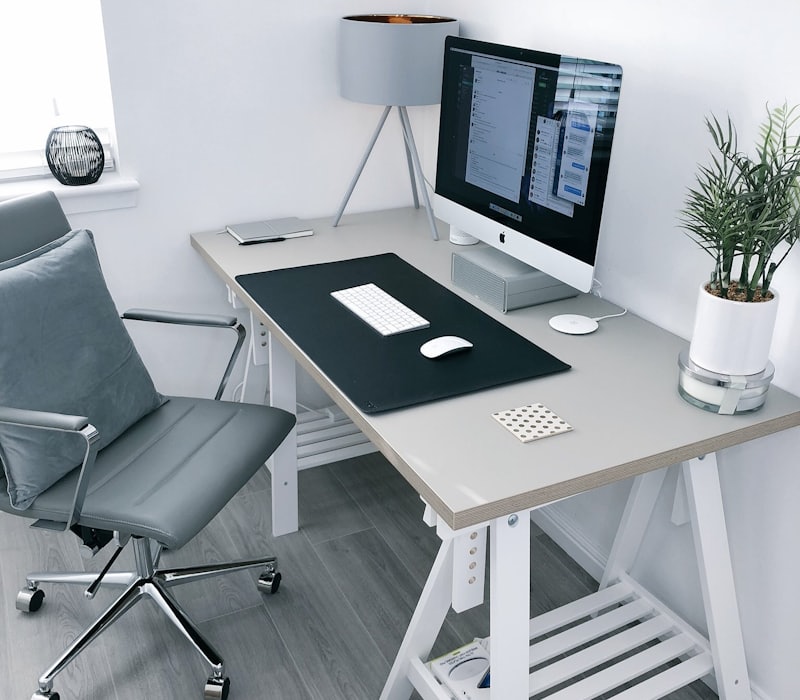 Office desk with a task chair